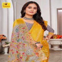 DIAMOND DIGITAL VOL 1 BY VINAMRA CHEX PATTA SOLID DESIGN SAREE WITH BLOUSE