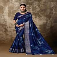 SAPNA BY KASHVI CREATION MUSLIN SILK ELEGANT STYLE SAREE WITH BLOUSE