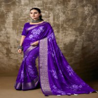 SAPNA BY KASHVI CREATION MUSLIN SILK ELEGANT STYLE SAREE WITH BLOUSE