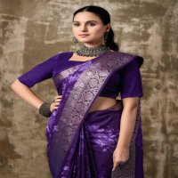 SAPNA BY KASHVI CREATION MUSLIN SILK ELEGANT STYLE SAREE WITH BLOUSE