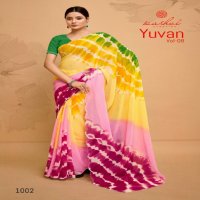 KASHVI CREATION YUVAN VOL 8 GEORGETTE PRINT BEAUTIFUL SAREE WHOLESALE