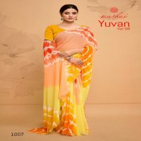 KASHVI CREATION YUVAN VOL 8 GEORGETTE PRINT BEAUTIFUL SAREE WHOLESALE