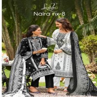 Levisha Naira Nx Vol-8 Wholesale Cembric Cotton With Fancy Embroidery Dress Material