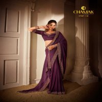 CHAMAK VOL 2767 BY CHARKHA SATIN ZARKAN WORK FASHIONABLE DESIGNER SAREE EXPORTS