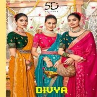 5D DESIGNER LAUNCH DIVYA VOL 1 VISCOSE FOIL PRINTED SAREE WITH BLOUSE