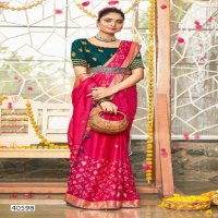 5D DESIGNER LAUNCH DIVYA VOL 1 VISCOSE FOIL PRINTED SAREE WITH BLOUSE