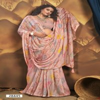 Vallabhi Ziva Wholesale Moss Georgette With Foil Embroidered Sarees