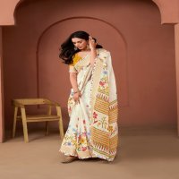 SR Sarees Vellai Wholesale White Handloom With Frill Border Sarees