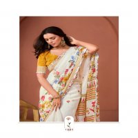 SR Sarees Vellai Wholesale White Handloom With Frill Border Sarees