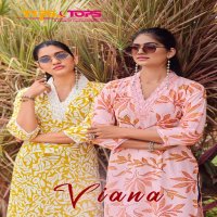 Tips And Tops Viana Wholesale V Neck Straight Long Kurtis