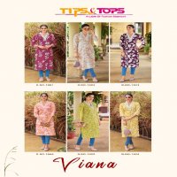 Tips And Tops Viana Wholesale V Neck Straight Long Kurtis