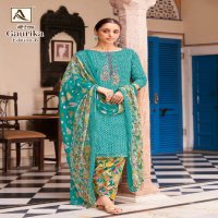 Alok Gaurika Vol-6 Wholesale Pure Zam Designer With Fancy Embroidery Dress Material