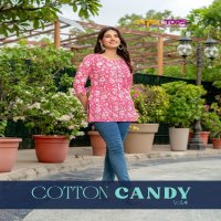 TIPS AND TOPS COTTON CANDY VOL 4 EMBROIDERY WORK CLASSIC READYMADE SHORT KURTI