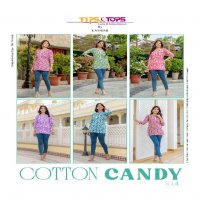 TIPS AND TOPS COTTON CANDY VOL 4 EMBROIDERY WORK CLASSIC READYMADE SHORT KURTI