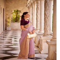 DELICATE SILK BY RAJPATH TISSUE LINEN WITH ZARI WEAVING CLASSIC LOOK SAREE TRADERS