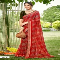 5D Designer Ganga Vol-1 Wholesale Bright Simmer Chiffon Blouse Sarees