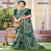 5D Designer Ganga Vol-14 Wholesale Bright Simmer Chiffon Blouse Sarees