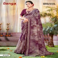 5D Designer Ganga Vol-14 Wholesale Bright Simmer Chiffon Blouse Sarees