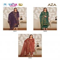 Vipul AZA Wholesale Soft Organza With Embroidery And Swarovski Work Festive Suits