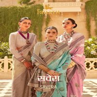 Trirath Savera Wholesale Super Pure Raw Silk And Khadi Print Function Wear Sarees