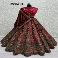Anjani Art 2723 Wholesale Velvet Fabrics Bridal Lehengas