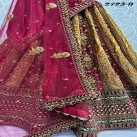 Anjani Art 2723 Wholesale Velvet Fabrics Bridal Lehengas