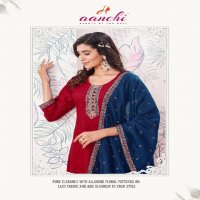 Aanchi Asees Wholesale Vichitra Flair Kali Top With Bottom And Dupatta