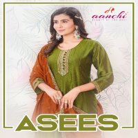 Aanchi Asees Wholesale Vichitra Flair Kali Top With Bottom And Dupatta