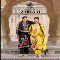 AQSA Zartaaj Wholesale Cambric Cotton With Exclusive Work Dress Material