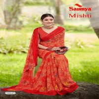 SAUMYA LAUCH MISTHI COLOUR COMBINATION DIGITAL PIPING PRINTED SAREE