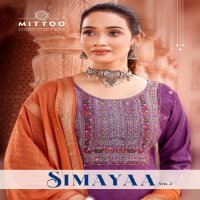 SIMAYAA VOL 2 BY MITTOO READYMADE VISCOSE WEAVING PATTERN UNIQUE COLOURS SALWAR SUIT