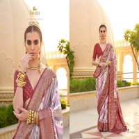 Trirath Pratha Wholesale Supre PV Silk With Aqua Finish Function Wear Sarees