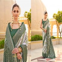 Trirath Pratha Wholesale Supre PV Silk With Aqua Finish Function Wear Sarees