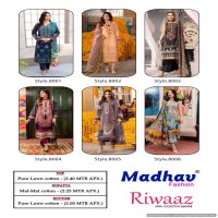 Madhav Riwaaz Vol-8 Wholesale Pure Heavy Lawn Cotton Readymade Suits