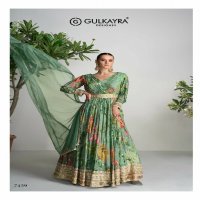 GULKAYRA DESIGNER SCARLET EMBROIDERY WORK WITH MIRROR PARTY WEAR FULL STITCH 3PCS DRESS