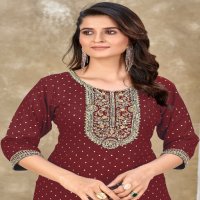 BANWERY TRISHA EMBROIDERY WITH SEQUENCE FANCY COMY WEAR READYMADE BIG SIZE KURTI