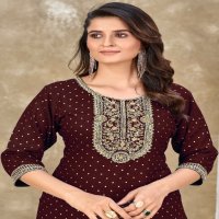 BANWERY TRISHA EMBROIDERY WITH SEQUENCE FANCY COMY WEAR READYMADE BIG SIZE KURTI