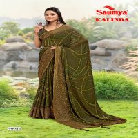 Saumya Kalinda Wholesale Dull Moss Hand Made Latkan Sarees