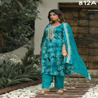 Label Khoj D.no 811 And 812 Colour Readymade 3 Piece Suits Combo