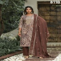 Label Khoj D.no 811 And 812 Colour Readymade 3 Piece Suits Combo