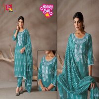 HONEY BELL BY AMBIKA RAYON PRINT DAILY WEAR STYLISH FULL STITCH COMBO SET DRESS