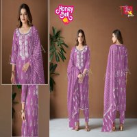 HONEY BELL BY AMBIKA RAYON PRINT DAILY WEAR STYLISH FULL STITCH COMBO SET DRESS