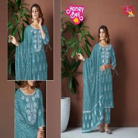 HONEY BELL BY AMBIKA RAYON PRINT DAILY WEAR STYLISH FULL STITCH COMBO SET DRESS