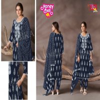 HONEY BELL BY AMBIKA RAYON PRINT DAILY WEAR STYLISH FULL STITCH COMBO SET DRESS