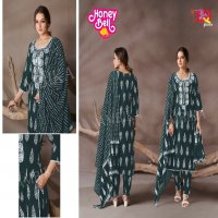 HONEY BELL BY AMBIKA RAYON PRINT DAILY WEAR STYLISH FULL STITCH COMBO SET DRESS