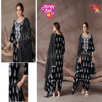 HONEY BELL BY AMBIKA RAYON PRINT DAILY WEAR STYLISH FULL STITCH COMBO SET DRESS