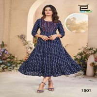 Blue Hills Sarfaraz Vol-15 Wholesale Rayon Print Anarkali Kurtis