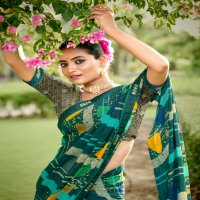 Saumya Roohi Wholesale Georgette Pattern With Embroidery Work Sarees