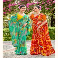 Saumya Roohi Wholesale Georgette Pattern With Embroidery Work Sarees