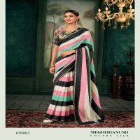 Rajpath Meghdhanush Wholesale Chanderi Linen Colourfulll Strips Sarees